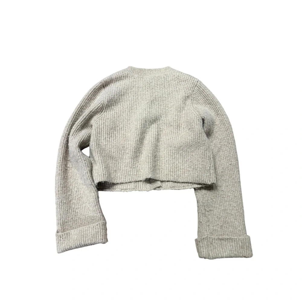 Christian Lacroix Wool Blend Beige Ribbed Knit Cardigan Sweater Size Medium - Picture 2 of 5
